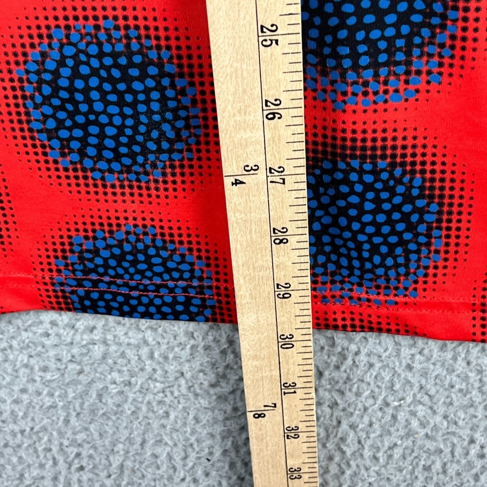 Hreski Polo Shirt Mens Large Red Blue Sphere Balls Abstract Golf Performance - Picture 11 of 11